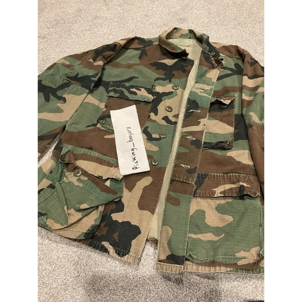 Genuine Vintage US Army Camoflage Jacket Woodland Combat Coat Size M Pre-owned